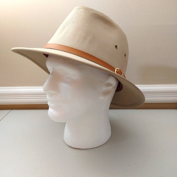 Vintage Other - Vintage canvas men's brim khaki hat. Size large